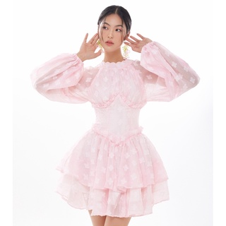  Đầm nữ tay dài hở lưng dáng xòe ONONMADE Bubble Gum Dazzling Mini Dress