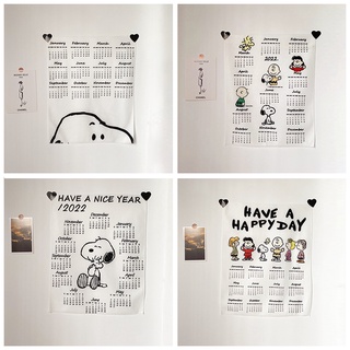 Tranh vải treo tường in lịch 2022 thiết kế đơn giản xinh xắn