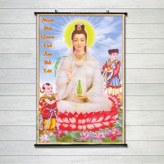 Tranh Đính Đá ABC 3D Nam Mô Quan Thế Âm Bồ Tát 61345 (KHÁCH TỰ ĐÍNH) KT:35X50CM