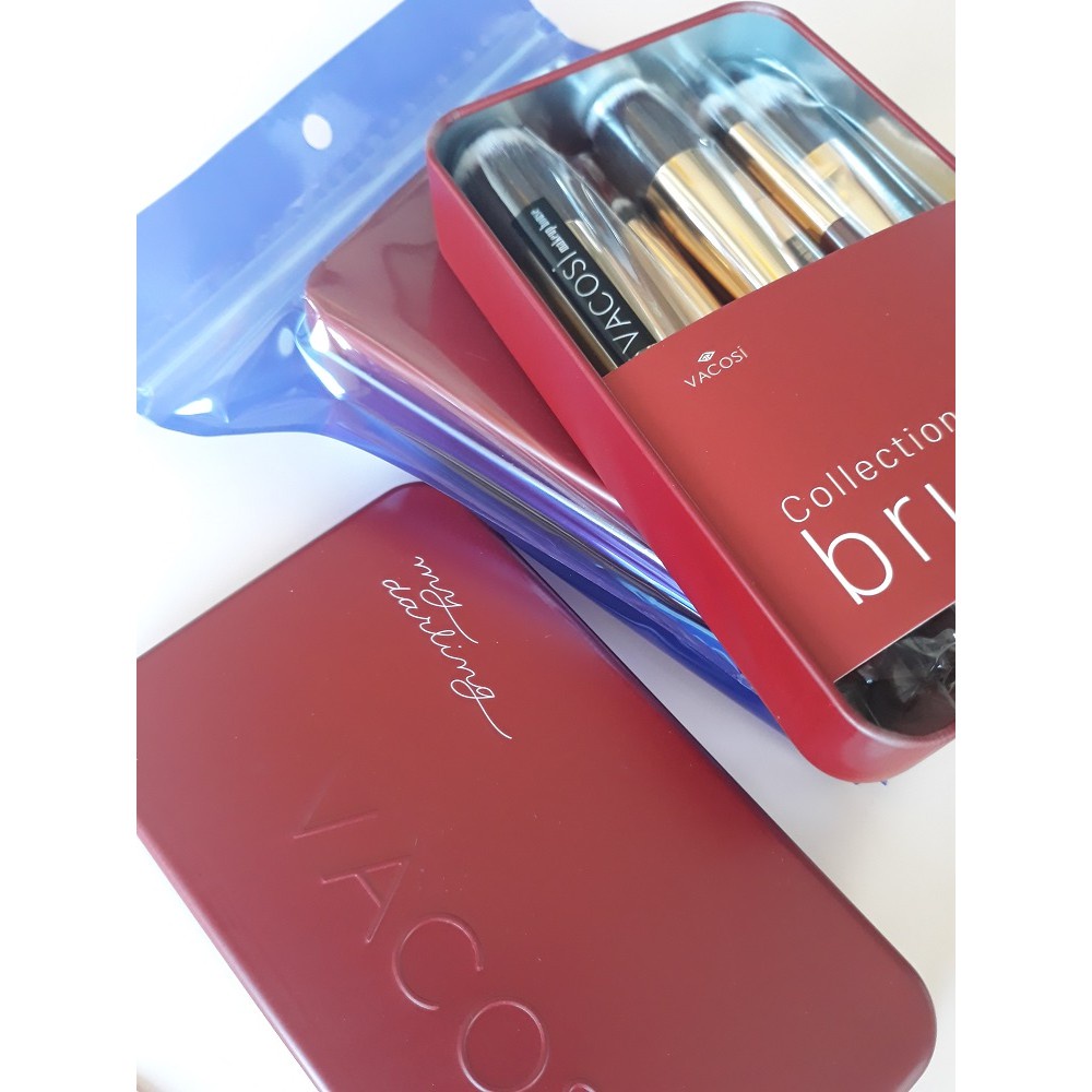 Hộp cọ My darling 6 cây VACOSI MY DARLING TRAVEL BRUSH SET 6 PCS (RED)