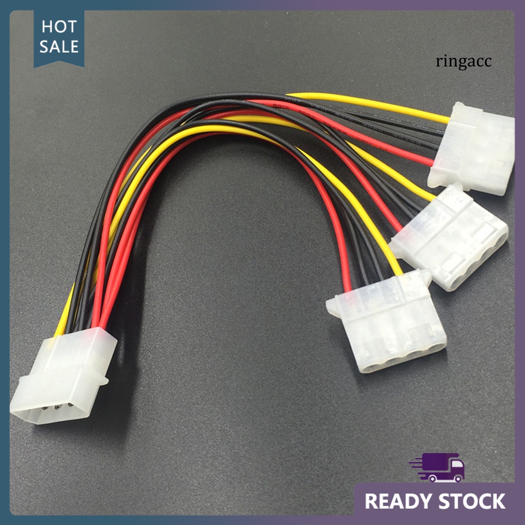 Cáp nối dài chuyển đổi nguồn IDE sang IDE Molex 20cm 4 pin 1 đầu cắm sang 3 lỗ cắm cho máy tính PC
