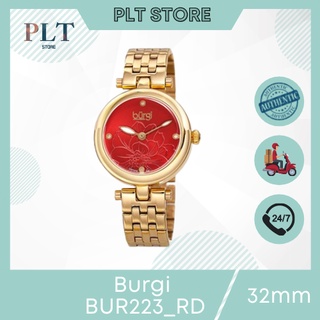Đồng hồ nữ Burgi BUR223RD Mặt Khắc Hoa Mẫu Đơn Size 32mm Full Box