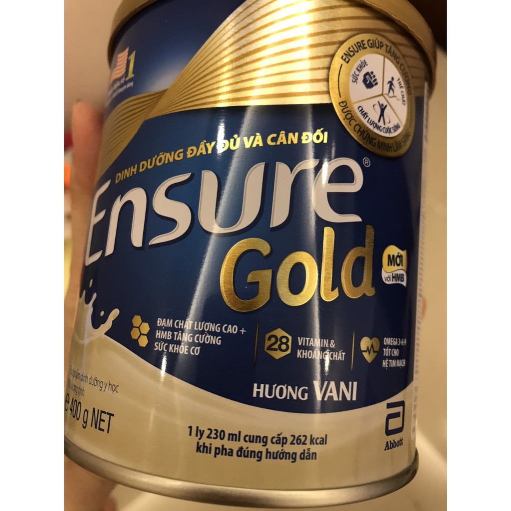Sữa Ensure Gold hương vani hộp 400g date 8/2024, 10/2024
