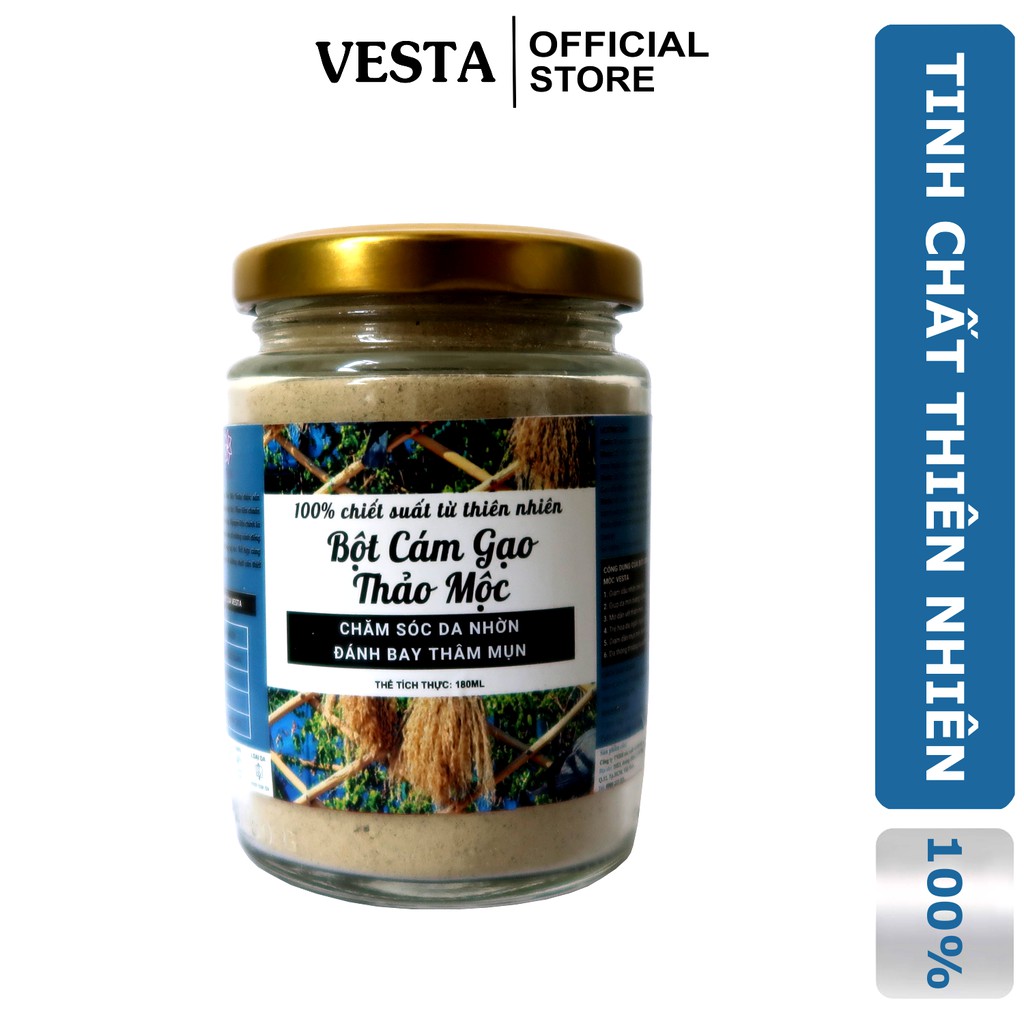 Bột Cám Gạo Thảo Mộc Nguyên Chất Vesta Lọ 180ml