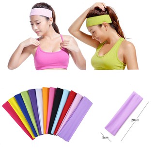 Dây Buộc Tóc Thể Thao Co Giãn Rộng Phòng Tập Yoga Tập Thể Dục Nữ Băng Đô Quấn Mồ Hôi Băng Đô