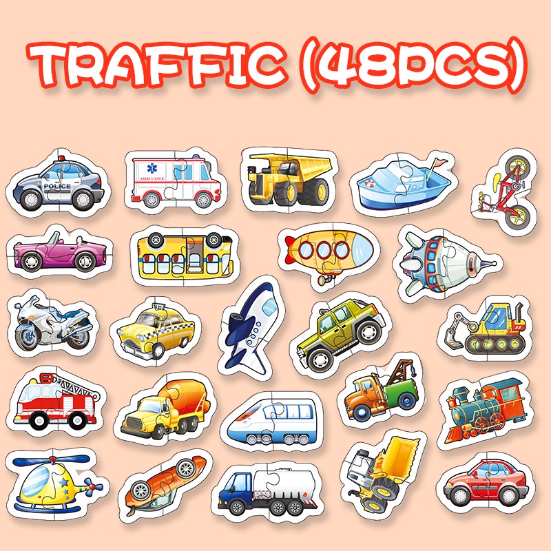 Bộ Đồ Chơi Xếp Hình Động Vật Trái Cây 4 Loại Lớn Dành Cho Bé 2-3 Tuổi