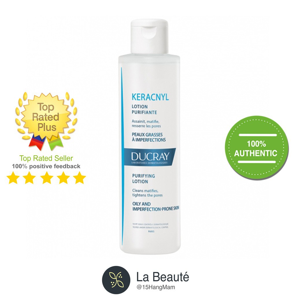 Ducray Keracnyl Lotion Purifiante - Nước Cân Bằng Cho Da Nhờn Mụn 200ml