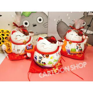 Mèo thần tài bằng sứ 16cm