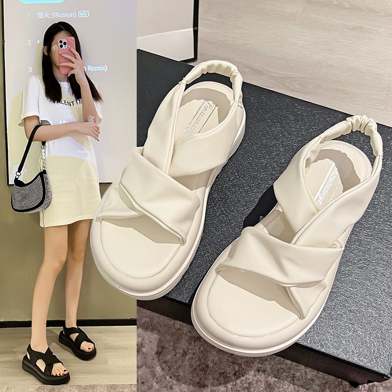 Sanđal Nữ Đế Cao 5 Cm Chất Da Mềm Đẹp ,quai Xoắn Siêu Xinh
