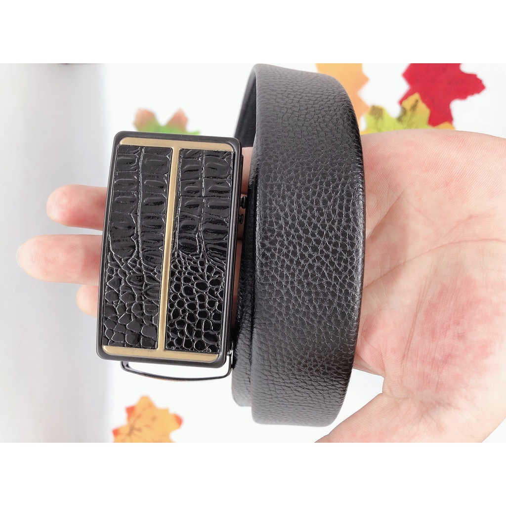 thắt lưng ví da  - Dây nịt nam khóa tự động - Ví da nam thời trang