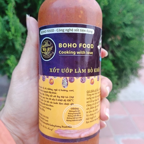 Gia vị bò khô, bò khô, nước sốt, BOHO Food, gia vị, sốt ướp làm bò khô, ăn liền, lò nướng, 1 chai 350g cho 1.2kg thịt