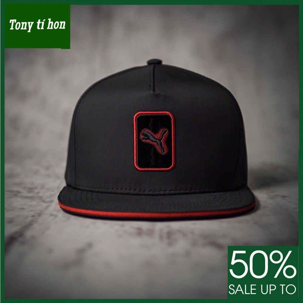 Tony tí hon_ tặng quà khi mua_ Mũ nón kết lưỡi trai nam nữ Snapback Pu.ma màu đen cao cấp, cao cấp