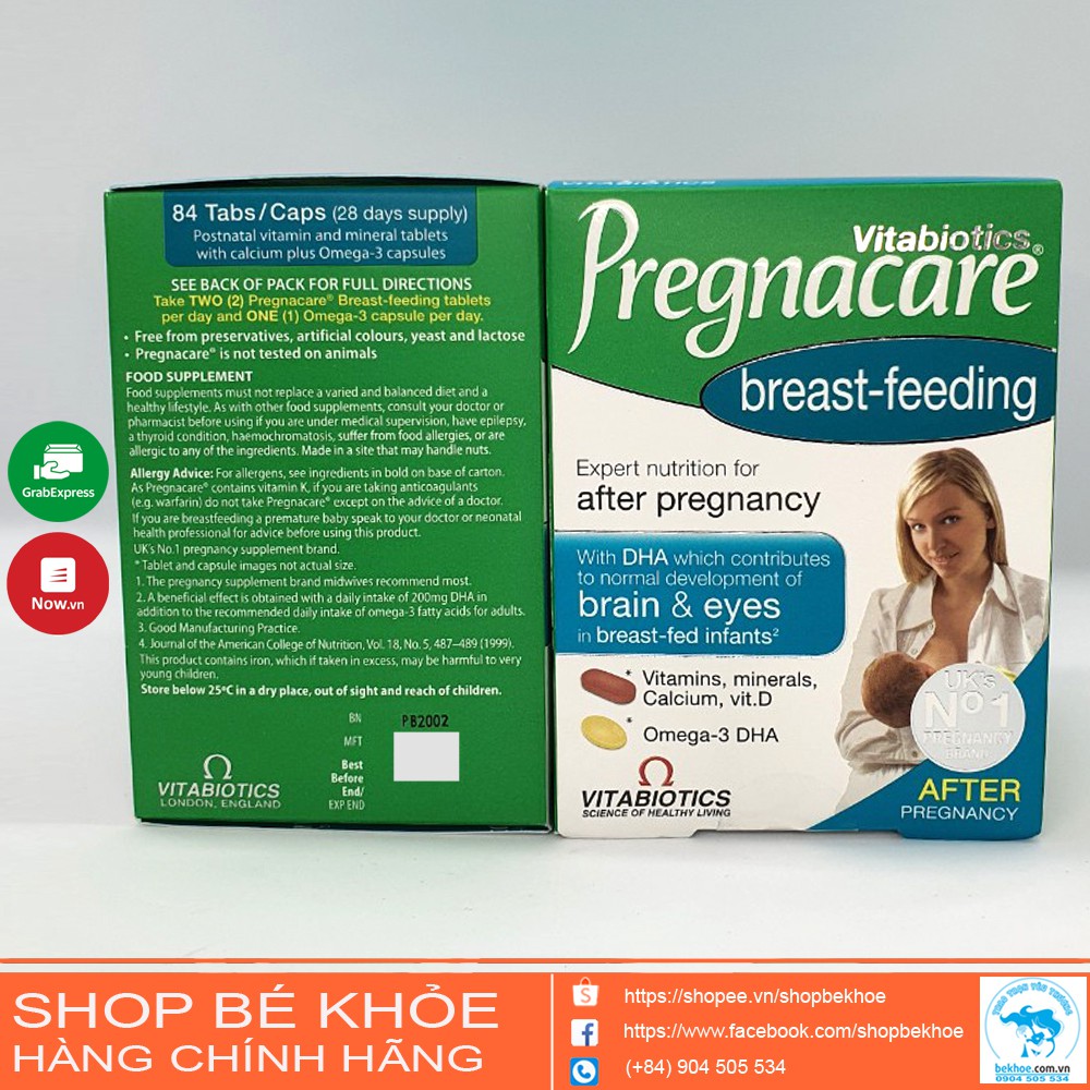 Vitamin tổng hợp Pregnacare Breast feeding cho mẹ sau sinh - Pregnacare bú Anh 84v