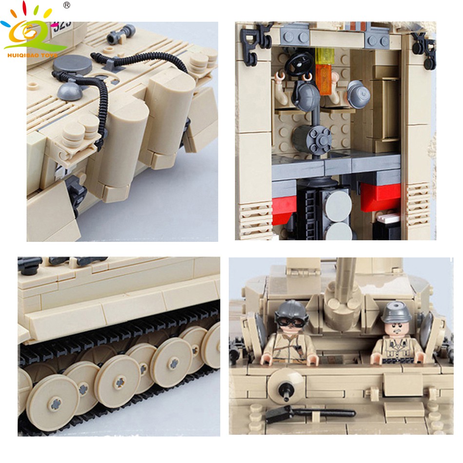 Bộ đồ chơi lắp ráp lego HUIQIBAO TOYS mô hình xe tăng chiến đấu sáng tạo cho trẻ