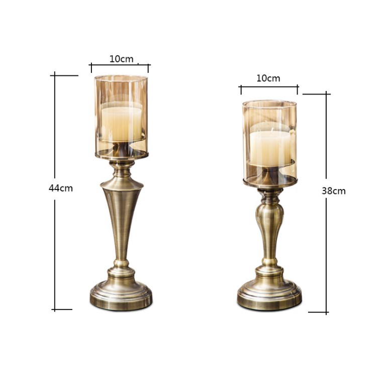 Đế nến trang trí bàn ăn mang phong cách quý tộc Brass Continental Retro