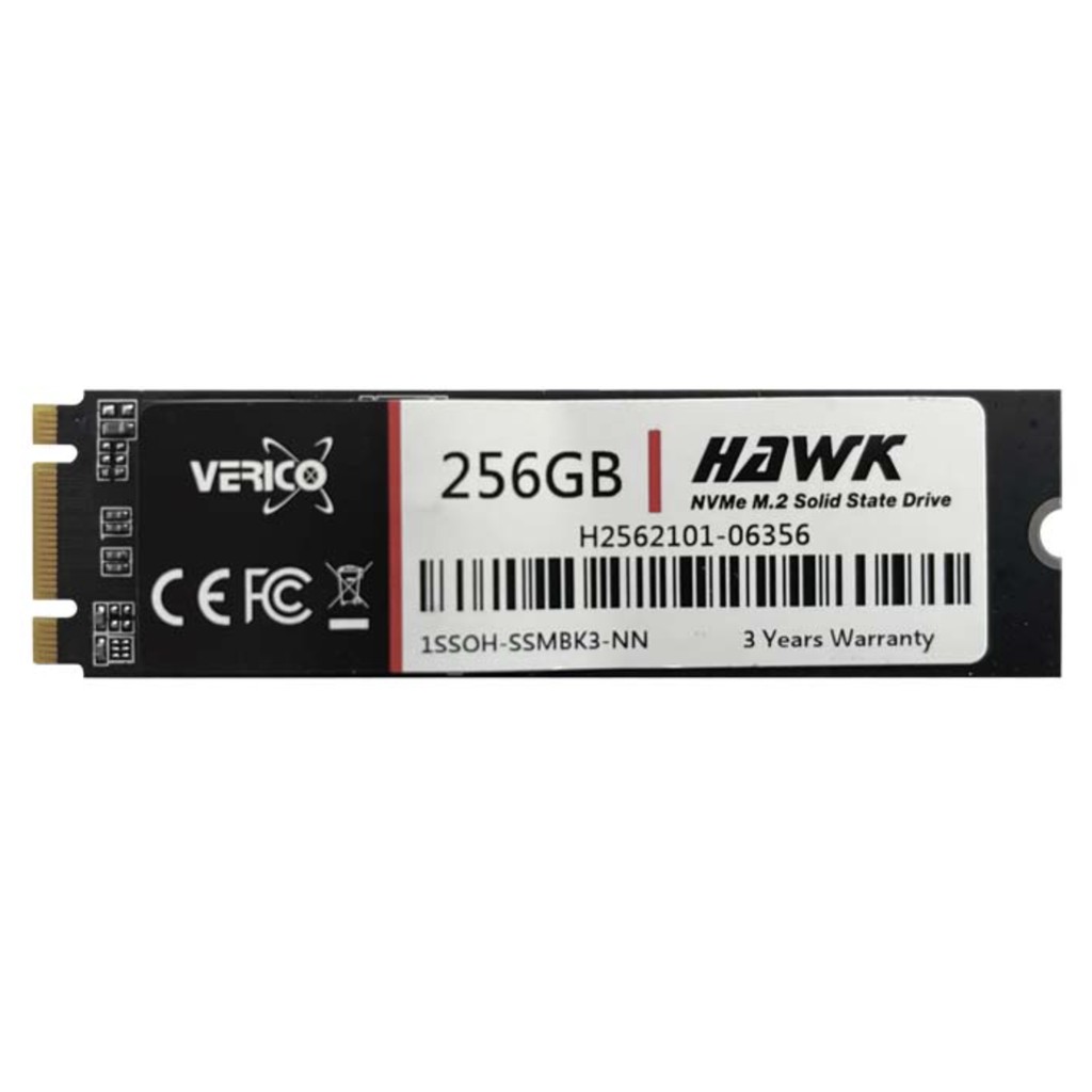 Ổ cứng SSD 256G Verico Hawk NVMe PCIe Gen3x2 M.2 2280 (Đọc 1600B/s - Ghi 850MB/s) | BigBuy360 - bigbuy360.vn