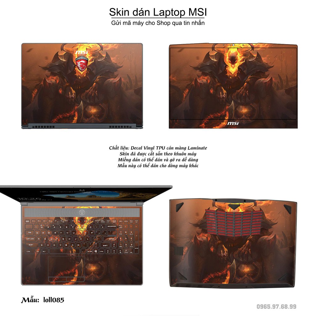 Skin dán Laptop MSI in hình Liên Minh Huyền Thoại nhiều mẫu 12 (inbox mã máy cho Shop)