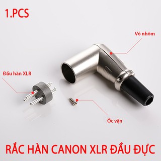 Đầu hàn giắc canon XLR cong bẻ góc đầu đực (1 chiếc)