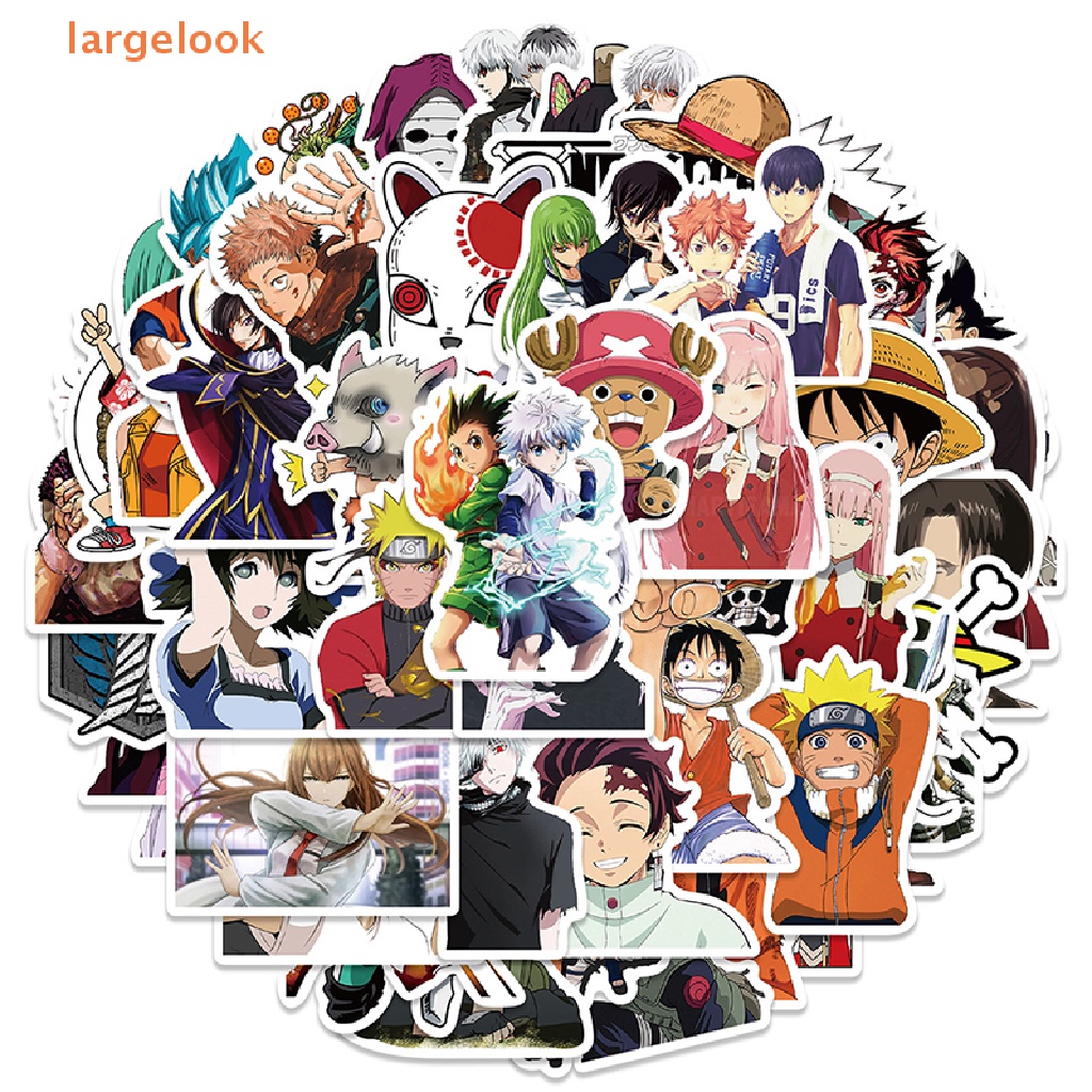 [largelook] 50PCS Classical Anime Graffiti Stickers For Laptop Skateboard Decal Stickers