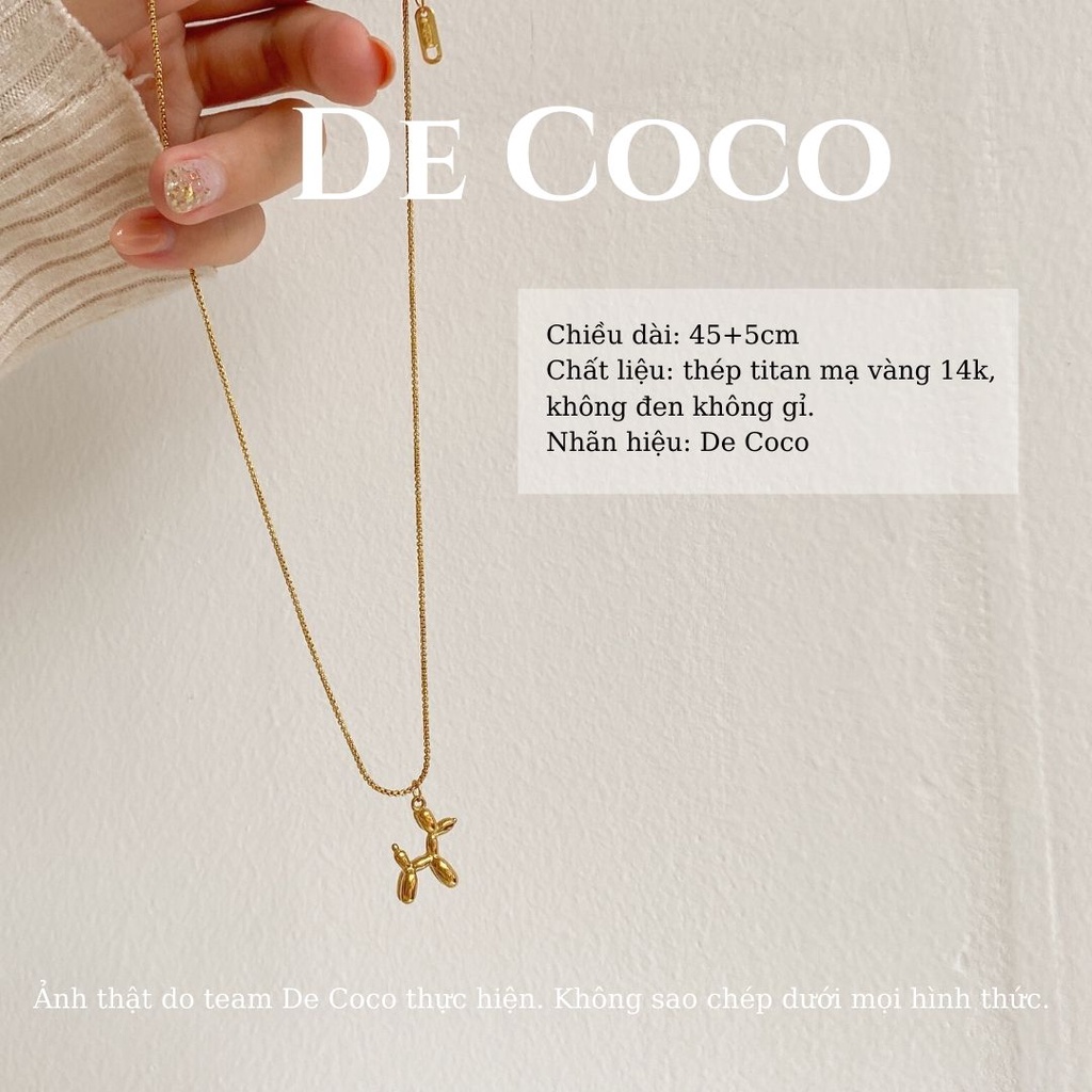 [KHÔNG ĐEN GỈ] Vòng cổ titan hình chó, dây chuyền hình cún Snoopy De Coco decoco.accessories