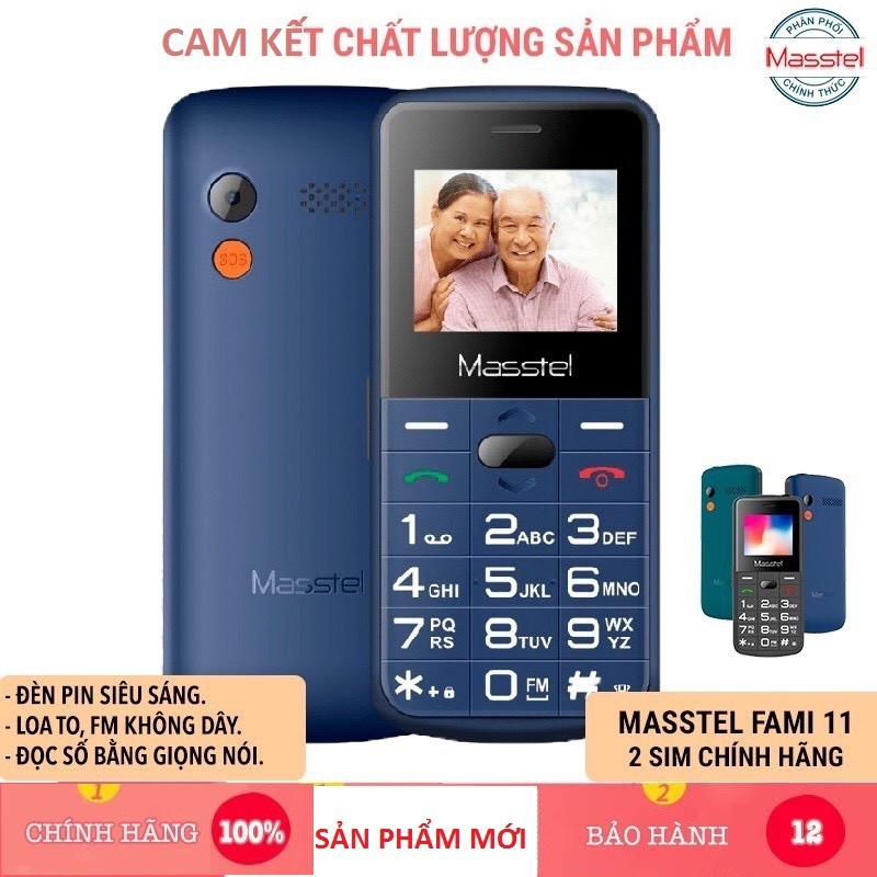 ( Miễn phí ship )điện thoại masstel fami 11 loa to chữ to  - bảo hành chính hãng