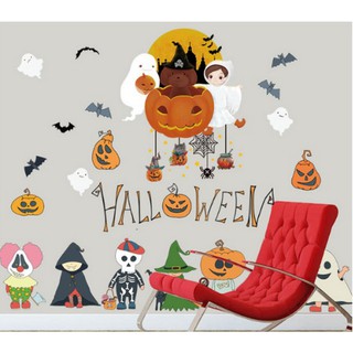 Decal trang trí Halloween - Combo kết hợp thiên thần bóng đêm và happy haloween