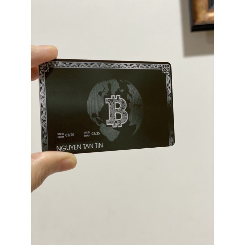 Danh thiếp thông minh in hình thẻ đen ngân hàng - TÊN/QR CODE THEO YÊU CẦU - THẺ 1 CHẠM