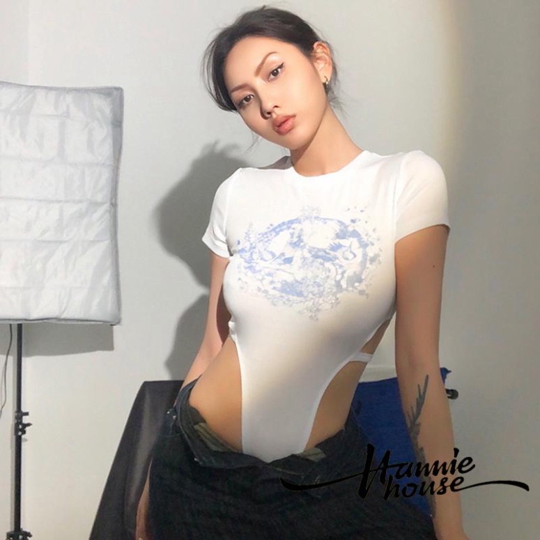 Jumpsuit Tay Ngắn Cổ Tròn Hoạ Tiết In Cho Nữ - Hàng mới về | BigBuy360 - bigbuy360.vn