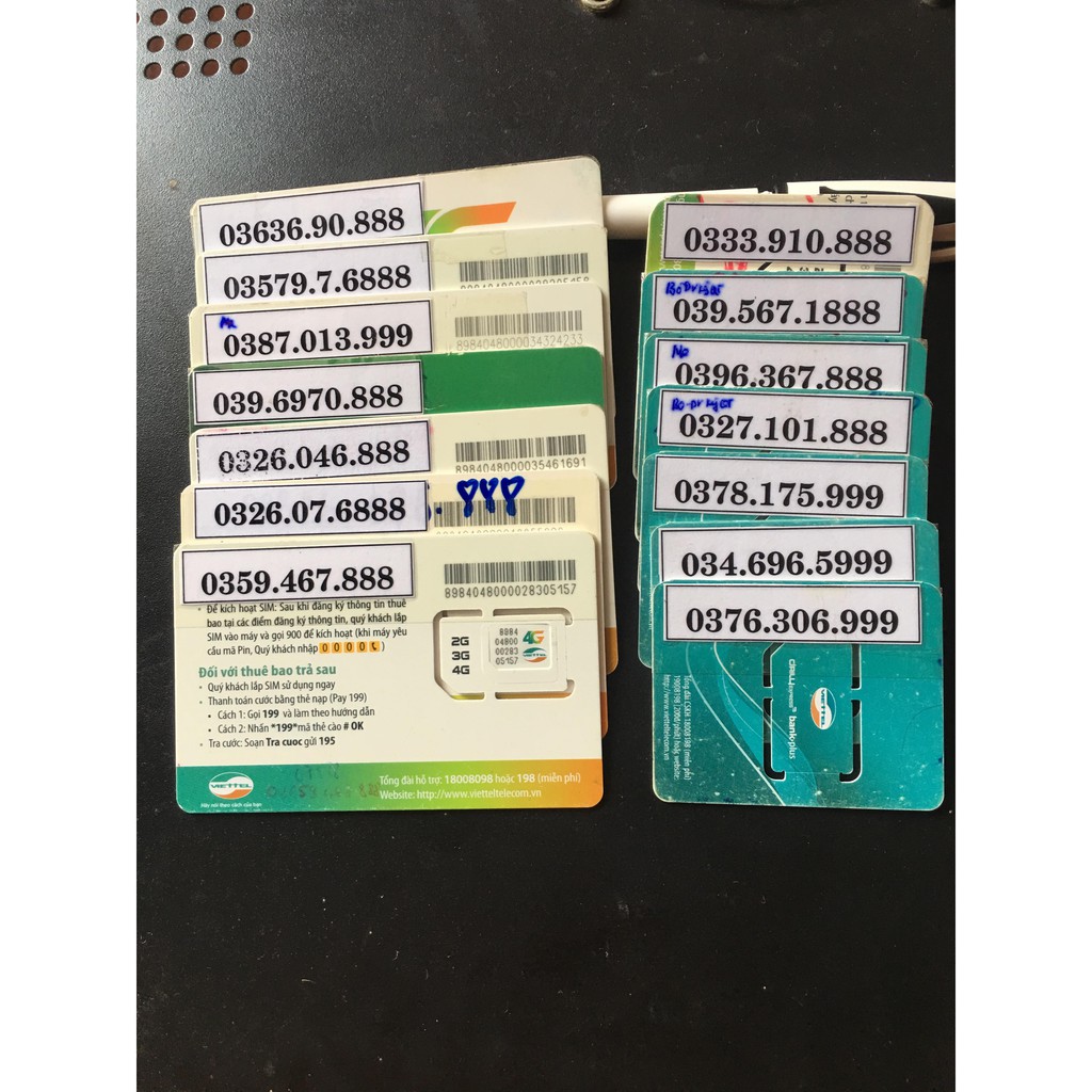 Xả hàng sim Viettel  tam hoa: 888, 999 viettel trả trước