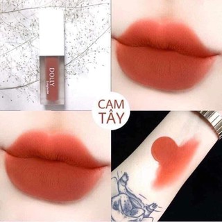 Cam Tây - Son Kem Lì Dolly Không Chì Mềm Môi Màu Cam Tây Tô Lên Nhìn Rất Tây!
