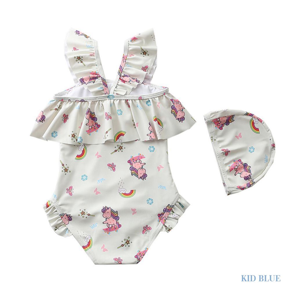 Bộ Đồ Bơi Bikini Viền Bèo Dễ Thương Dành Cho Bé Gái 1-7 Tuổi
