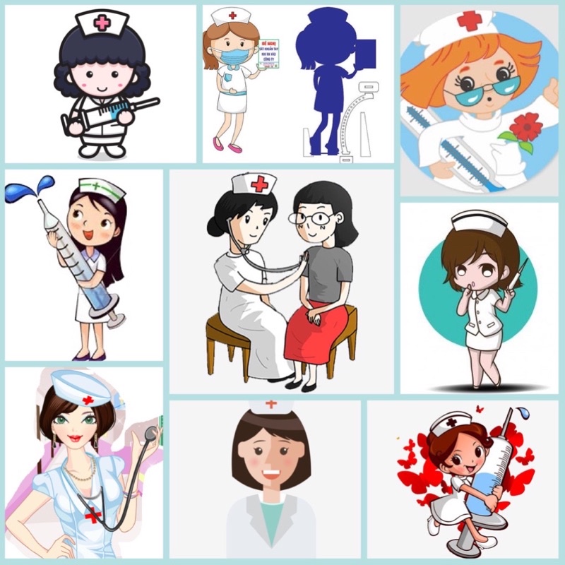 Sticker chủ đề bác sĩ Doctor 30-60 cái ép lụa khác nhau / hình dán Bác sĩ