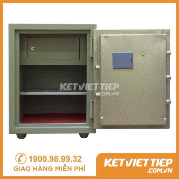 Két Sắt Việt Tiệp Vân Tay KVT50VT Màu Xanh Chống Cháy Chống Trộm Chống Khoan Phá Hiện Đại 2021 Công ty két sắt Việt Tiệp