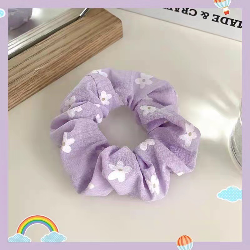 Dây cột tóc in hoa nhiều kiểu dáng dễ thương dành cho nữ