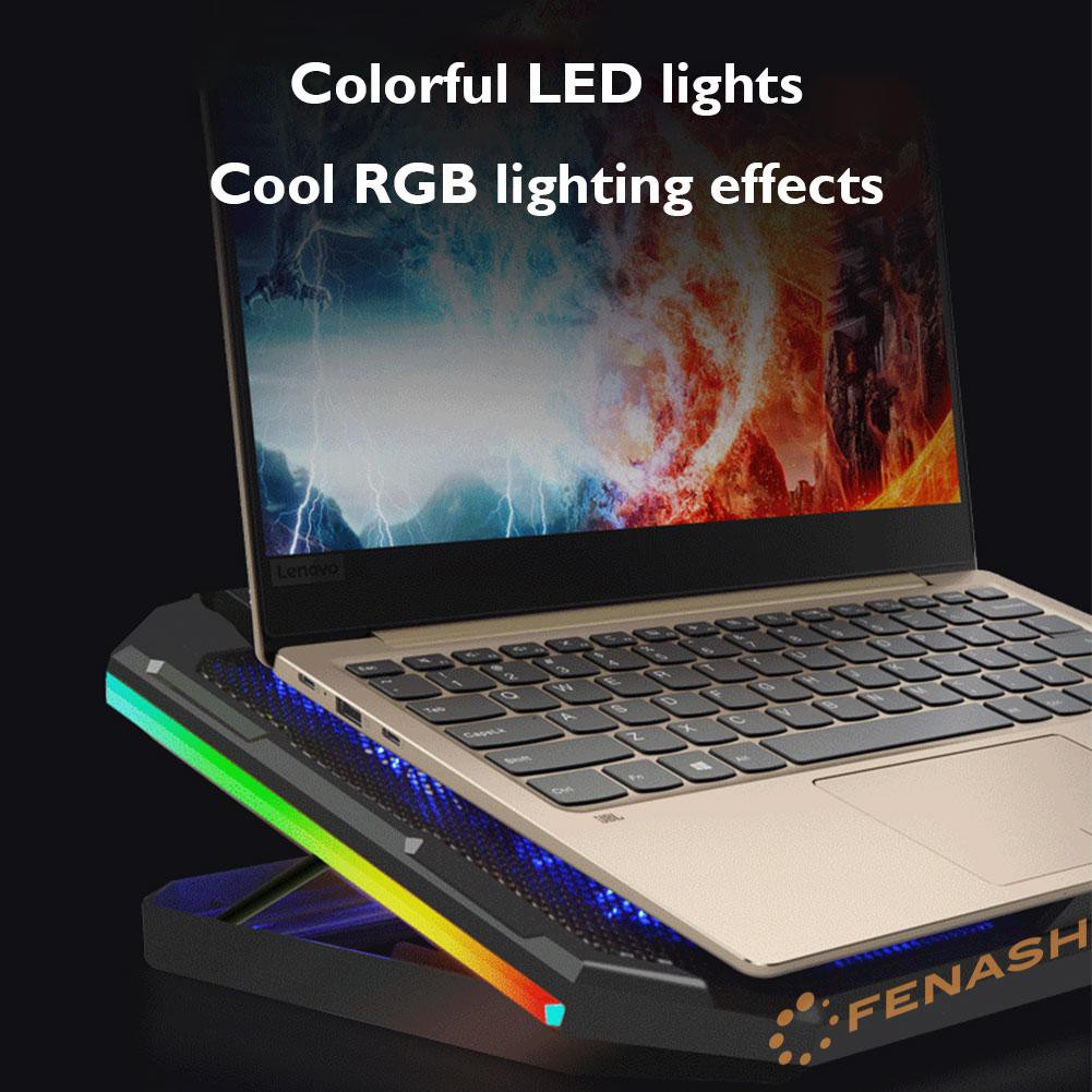 Đế Tản Nhiệt Laptop 5 Quạt Gắn Đèn Led Rgb