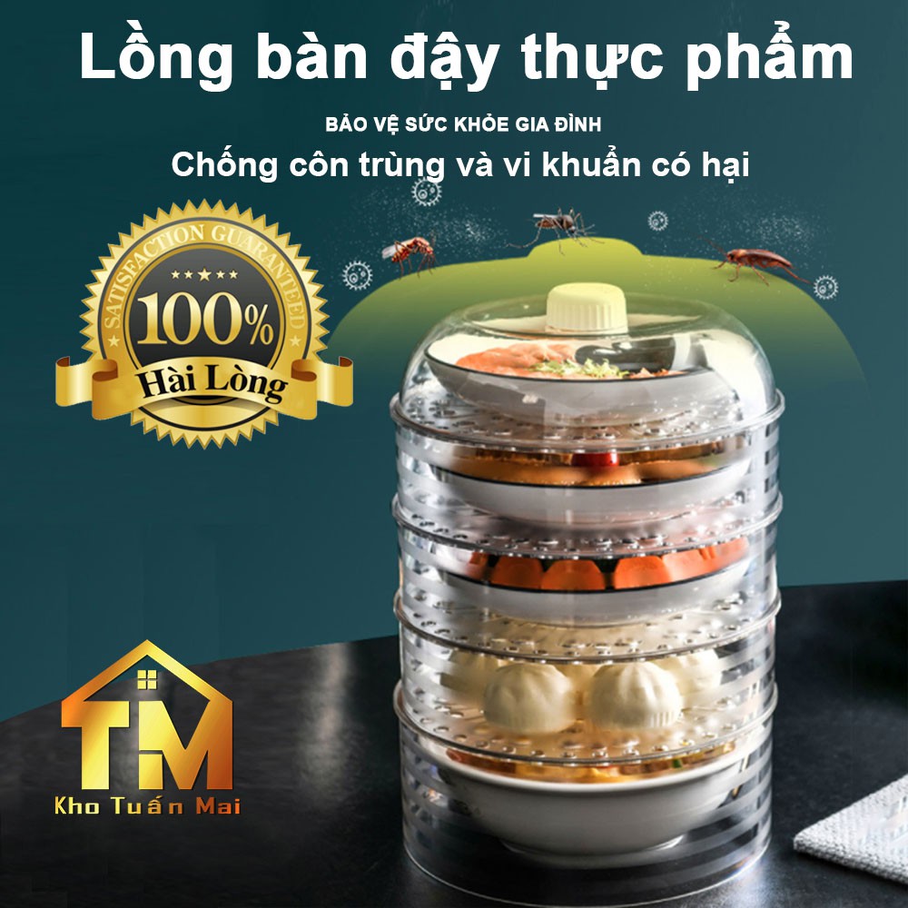 [HOT] Lồng bàn SALE nhựa Khay đậy thức ăn 5 tầng trong suốt mini gấp gọn giữ nhiệt nhập khẩu cao cấp