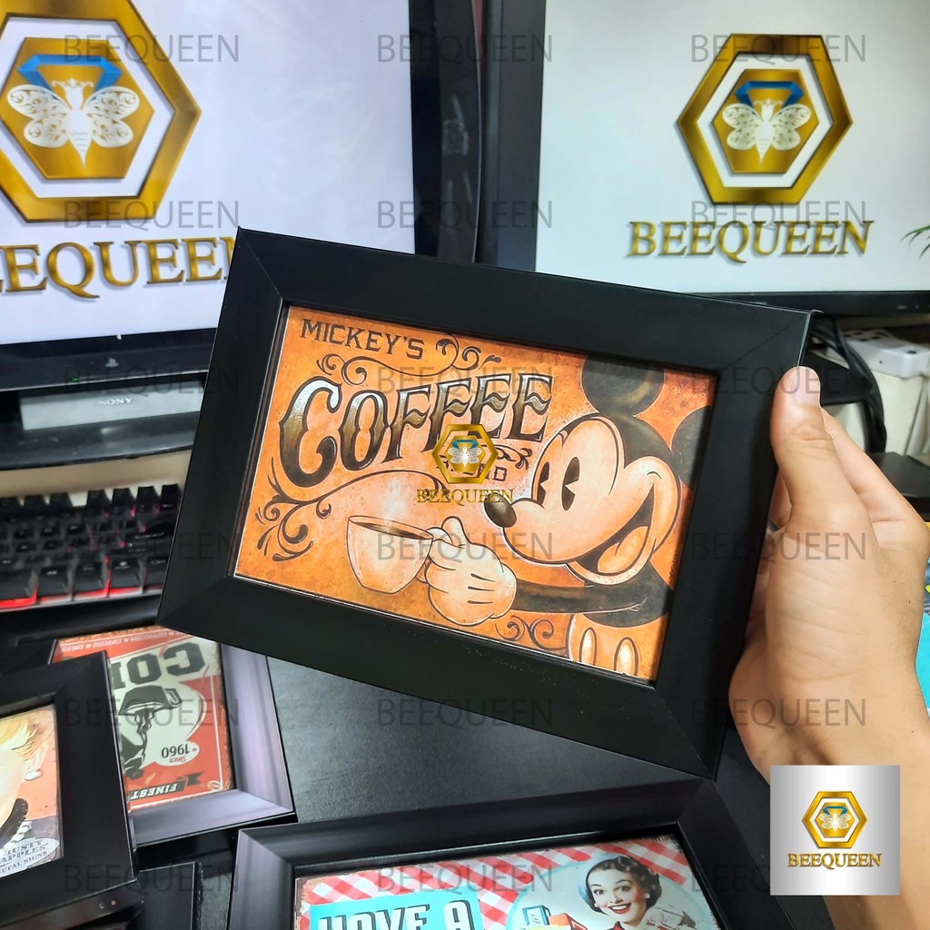 Album 5 Bộ Tranh Khung Treo Tường Trang Trí Quán Cà Phê Đẹp - Tranh Khung Tặng Kèm Phụ Kiện