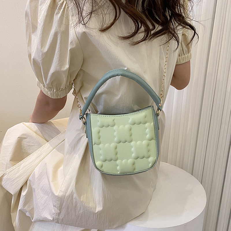 IELGY Túi Đeo Vai Hình Vuông Cỡ Nhỏ Họa Tiết Son Môi Phối Dây Xích Thời Trang Cho Nữ