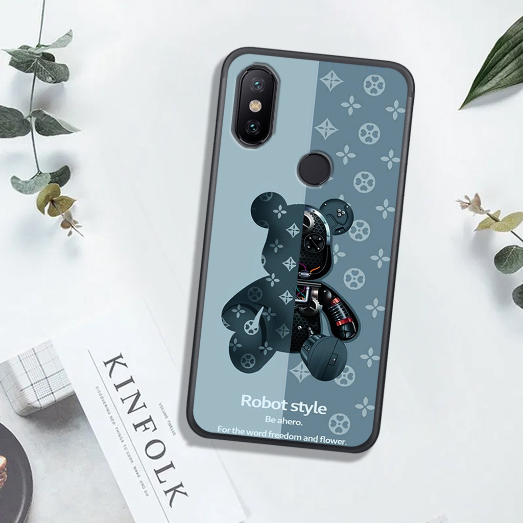 ỐP LƯNG XIAOMI REDMI 6 PRO - MI 6X - MI A2 - MI S2 - MI 8 - MI 8 SE , IN HÌNH GẤU ROBOT CỰC ĐẸP.