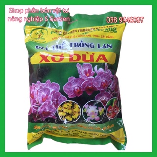 Giá thể trồng lan, xơ dừa miếng đã xử lý chát và vi sinh
