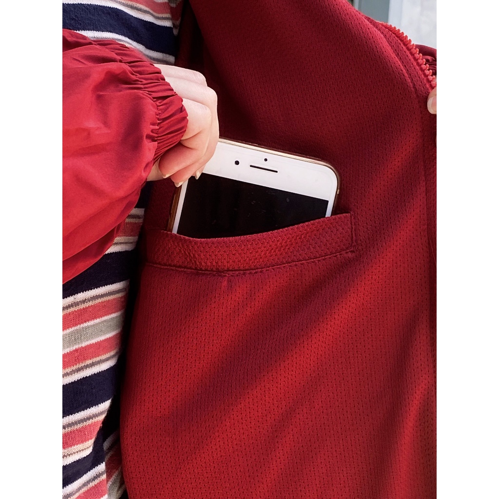 ÁO KHOÁC GIÓ/DÙ MÁT 2 LỚP UNIME ESSENTIAL UTILITY - ĐỎ