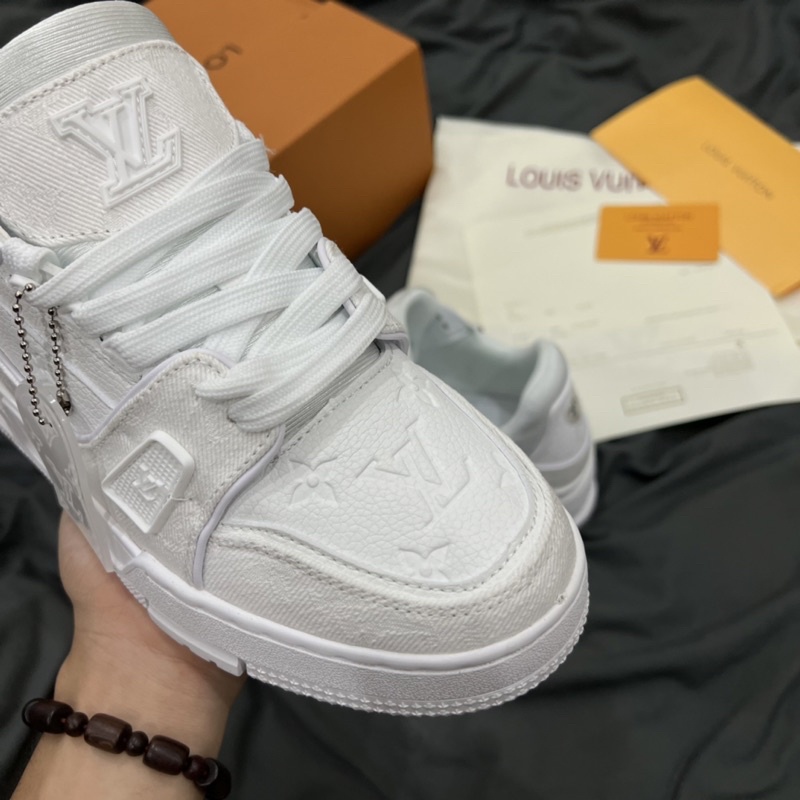 GIÀY LV TRAINER TRẮNG FULL DA THẬT LAI AU