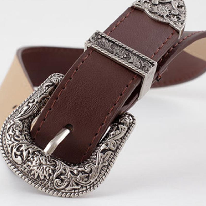 Thắt Lưng Da Khóa Kim Loại Đơn Giản Điều Chỉnh Được Phong Cách Vintage Thanh Lịch Cho Nữ