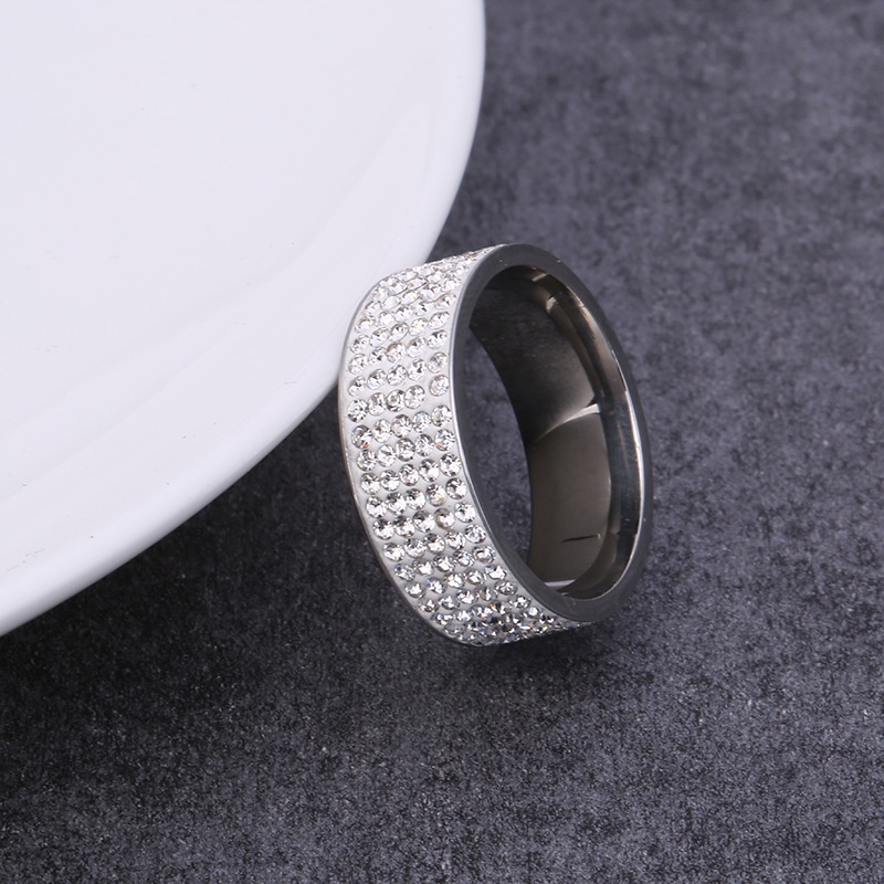 Nhẫn Đính đá v1 Titan Nam Nữ Cá Tính, Nhẫn Nam Nữ Thời Trang Đính Đá Mama King chất liệu titan Nhẫn Nam Đính Đá Đẹp N2