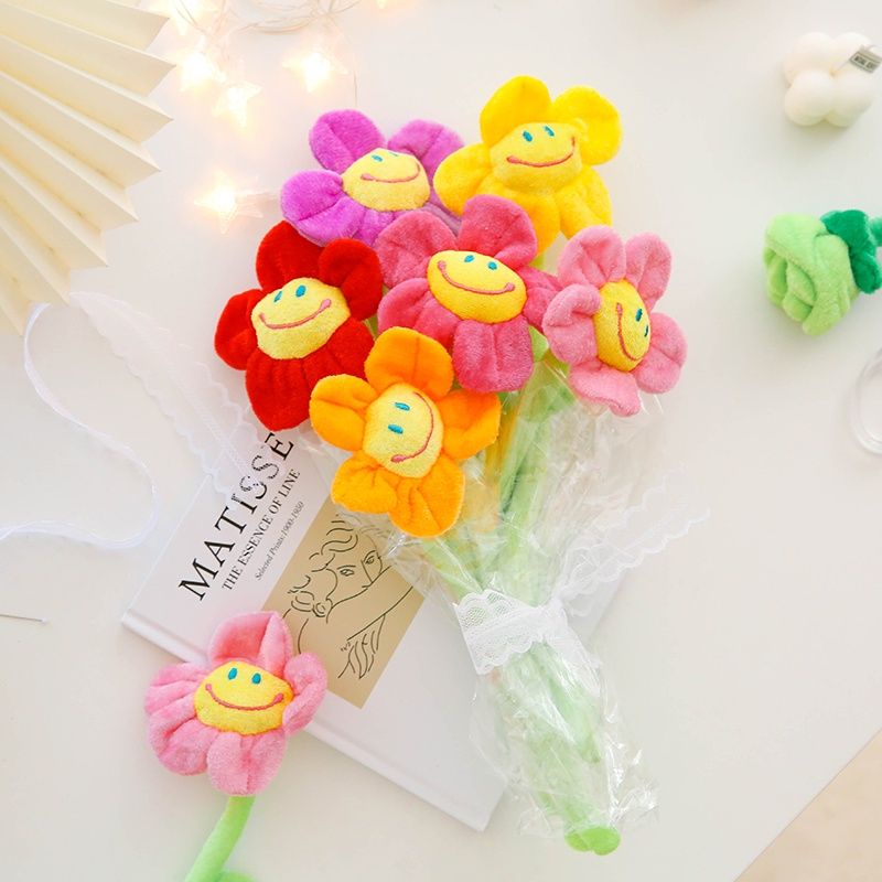 Bông hoa vải 30cm thân có kẽm dùng trang trí