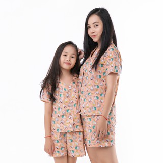 Bộ Pijama Mẹ và bé áo cộc quần đùi