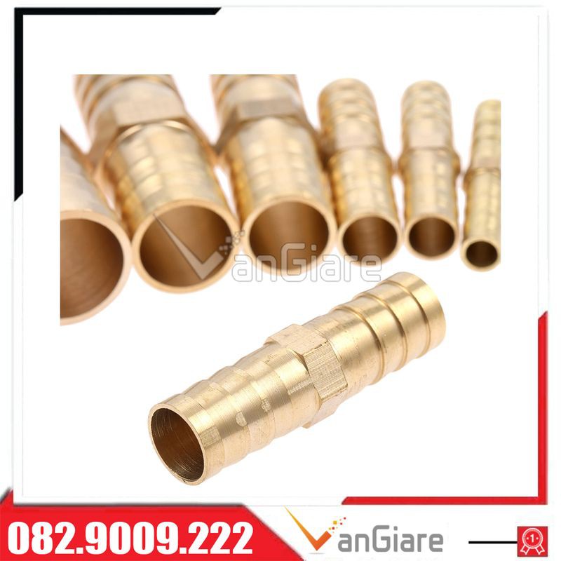 (Loại dầy) Nối thẳng 2 đầu đuôi chuột 6 8 10 12 16 18 20 (mm) đồng thau