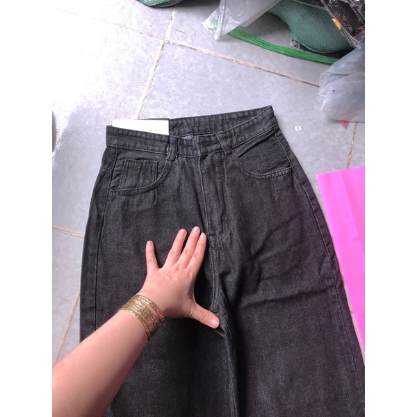 QUẦN JEANS ỐNG RỘNG CẠP SIÊU CAO DÁNG DÀI CHẤM GÓT- ảnh thật shop chụp
