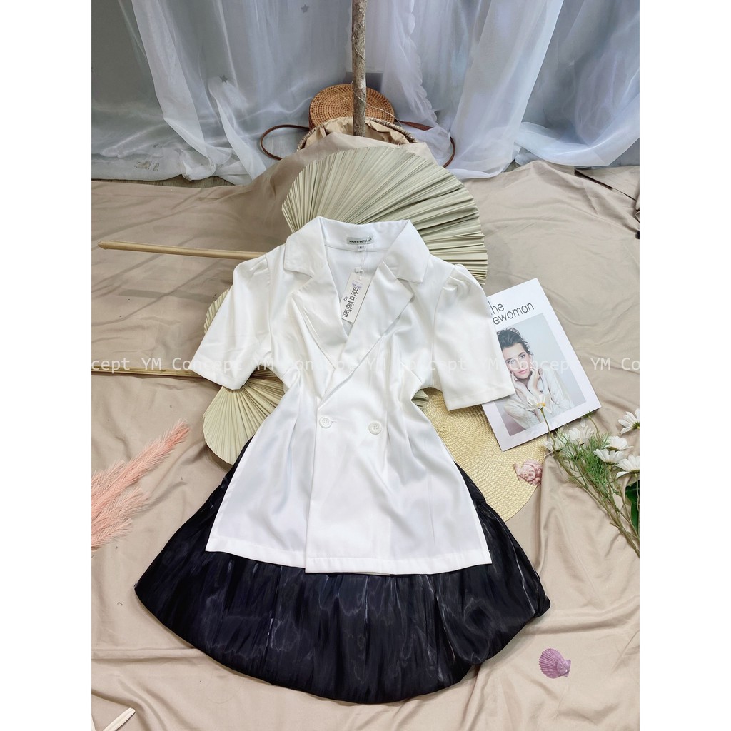 Sét Áo Vest + Chân Váy Xếp Ly Xòe - D0233