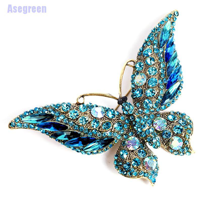 Ghim cài áo hình bướm đính đá sang trọng